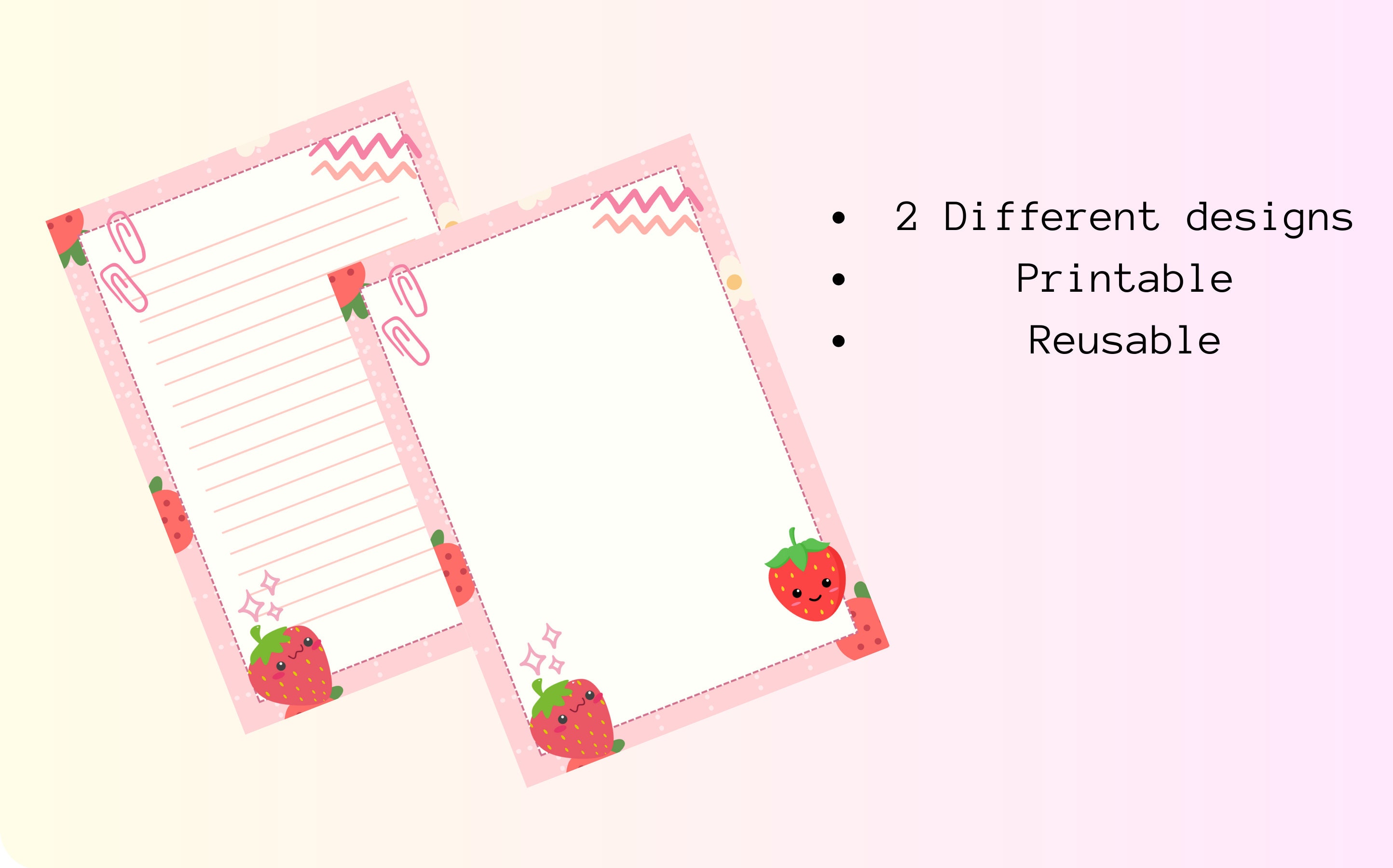 Pink Kawaii Digital Notebooks and Pink Aesthetic Digital Stickers Pink ...