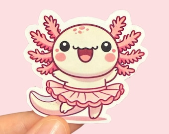 Kawaii Ballet Axolotl Sticker – Cute Planner Stickers