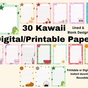 cute digital paper reusable printable paper cute digital paper kawaii digital paper printable cute paper digital printable paper cute bundle