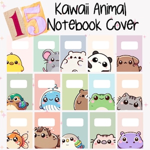 Kawaii Animals Digital NoteBook Covers Digital Notebook GoodNotes Cover Colorful notebook Digital Notebooks Journal Cover Cute animal