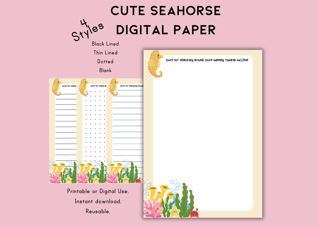 Cute Digital Paper Reusable Printable Paper Cute Digital Paper Kawaii ...