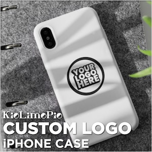 Funda para iPhone con logotipo personalizado: carcasa resistente y personalizada para emprendedores, pequeñas empresas o regalos de marca. Varios colores.