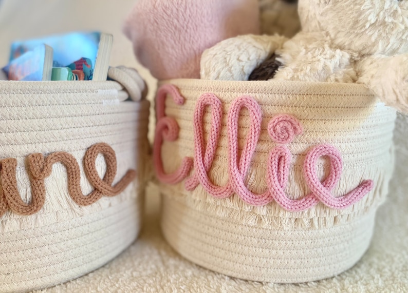 Personalized baby name basket