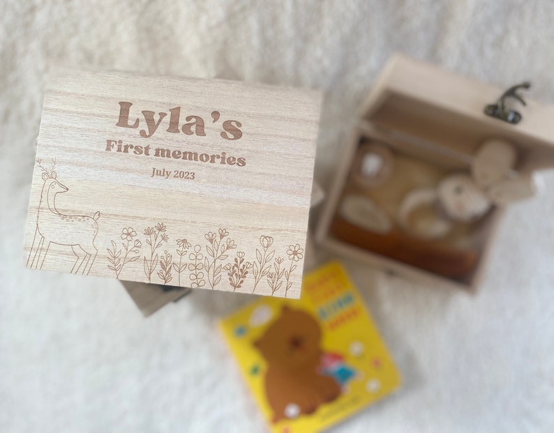 memory box gift new baby name custom