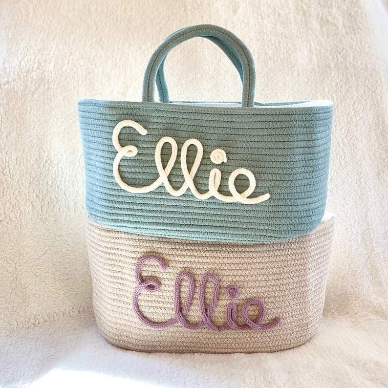 Custom baby name basket diapers