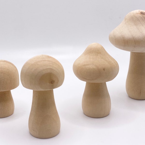 Wood mushroom bundle craft project mushroom unfinished wooden fairy garden mushroom decor paint your own mushroom diy mushroom project