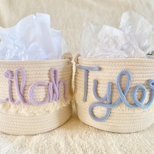 Name basket gift for baby shower