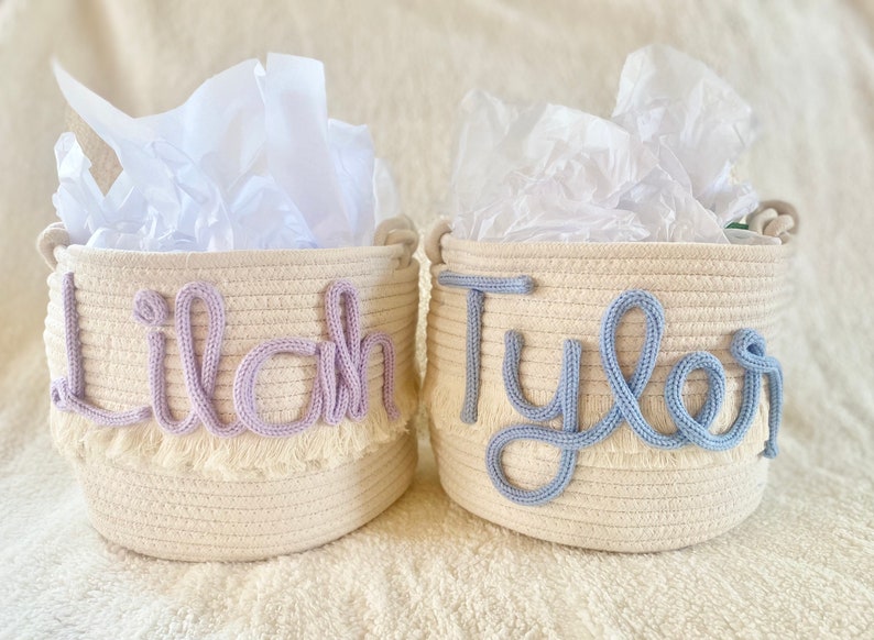 Name basket gift for baby shower