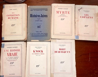 Set of 7 Antique French Collecrion Books / Gallimard / Jules