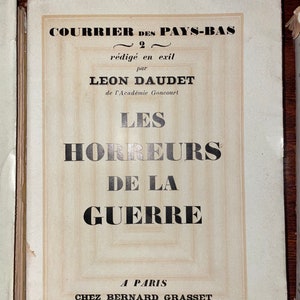 Set of 4 rare antique collector French books Courrier den Pays-Bas Ridige en exil ~ Leon Daudet 1,2,3,4