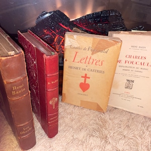 Set of 4 books / livres / Rene Bazin / Charles De Foucauld / Charles De Foucauld a Henry de Castries - Jacques De Dampierre