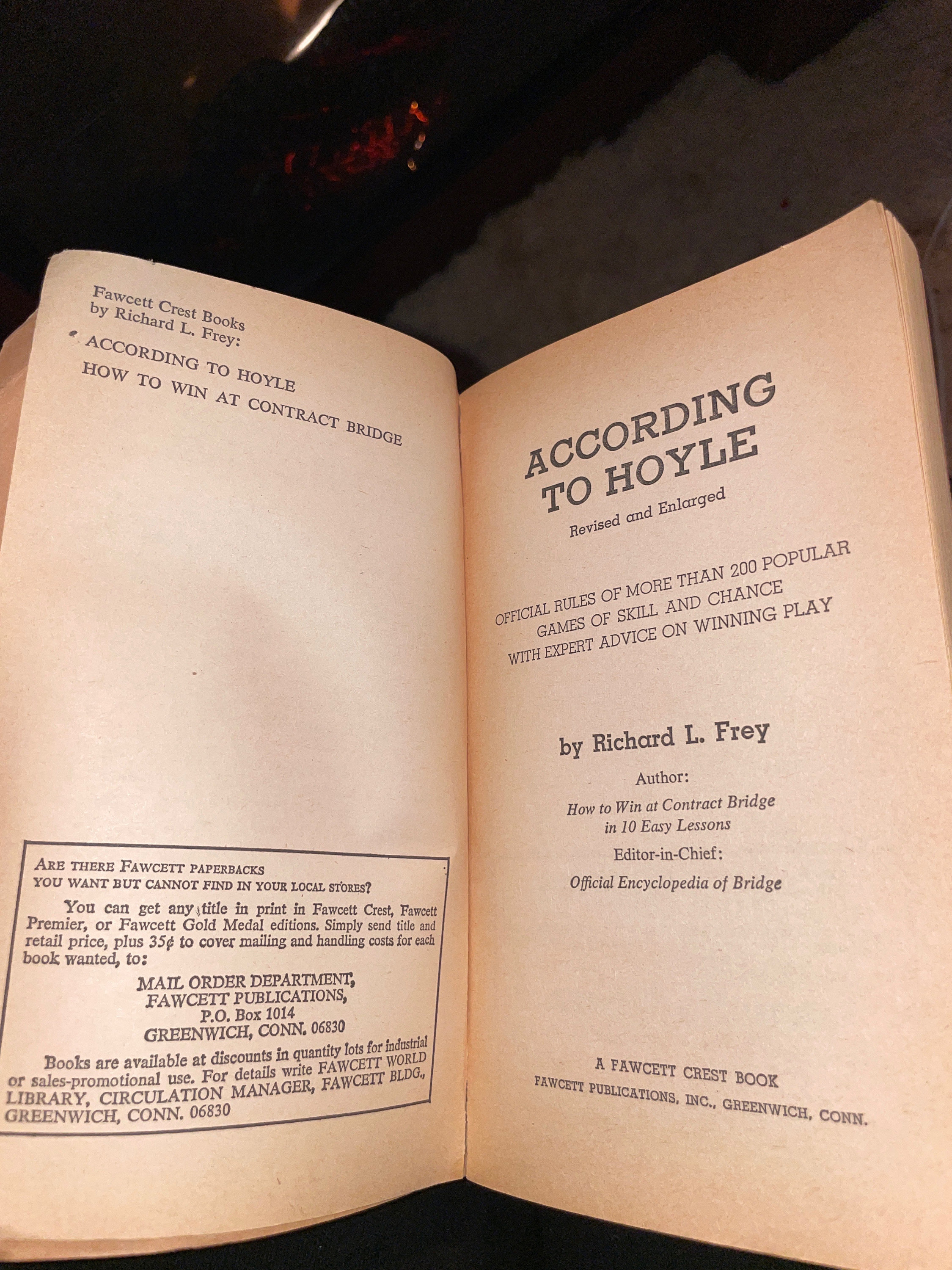 Vintage Collectors Book According to Hoyle, the World Famous Book on