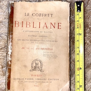 Le Coffret De Bibliane L'Autographe De Malitou Mathias Gorjegu Les Quatre Distiques D'un Petit Chien De Faience Originele editie zeldzaam boek