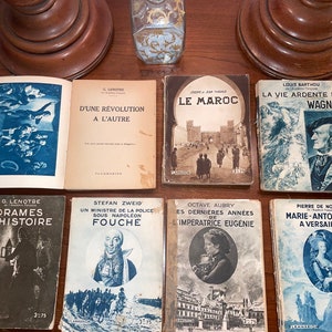 Flammarion Collectible Vintage Paperback book set of 7 / de l&#39;Académie française livres vintage lot de 7