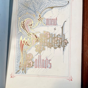 Ancient Spanish Ballads; Historical and Romantic Book Translated with Notes by J.G. Lockhart, Gold Beauty Antique Rare Collectible 1859 Book