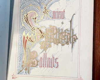 Ancient Spanish Ballads; Historical and Romantic Book Translated with Notes by J.G. Lockhart, Gold Beauty Antique Rare Collectible 1859 Book