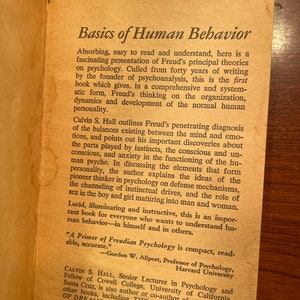 A primer of Freudian Psychology by Kevin Hall and FREUD Set of 2 Vintage books image 5