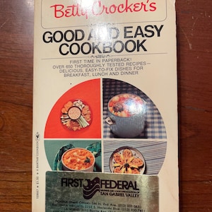 BOM E FÁCIL COOKBOOK / Betty Crocker / livro de receitas de colecionador de 1971