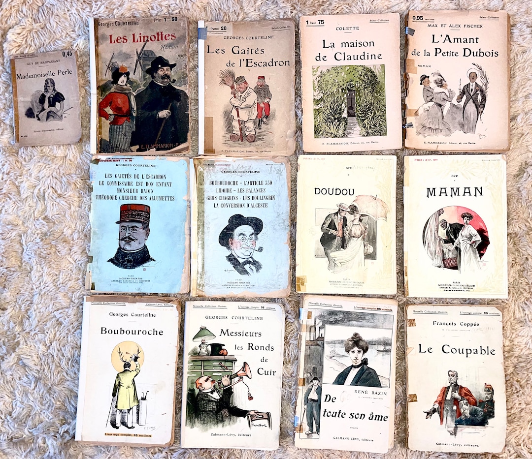 Extremely Rare Books 13 Paperback Ephemera French Antiquarian Book