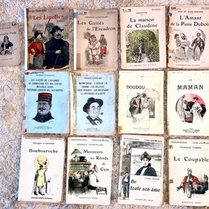 Extremely Rare books 13 Paperback ephemera French Antiquarian Book Collection / Collection de livres anciens éphémères très rares de poche