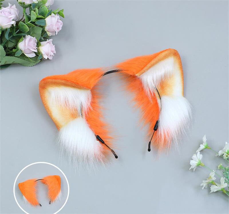 Red Cat Ears Red Fox Earsmysterious Ears.fox Earsrealistic Etsy