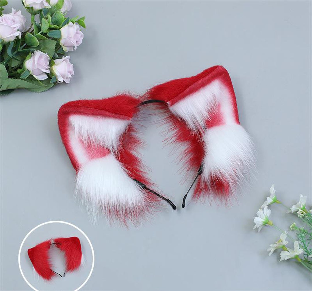 Red Cat Ears Red Fox Earsmysterious Ears.fox Earsrealistic Etsy