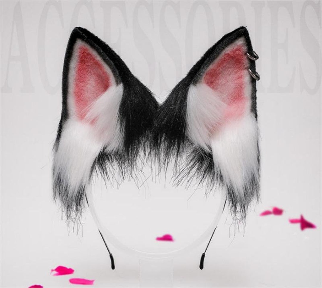 Realistic Black Dog Ears Headbandrealistic Black Wolf Ears Etsy