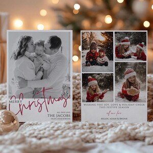 Modello di biglietto di Natale, biglietto fotografico di Natale modificabile, biglietto fotografico di Natale stampabile, biglietto fotografico per le vacanze, modello di biglietto di Natale