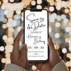 Save The Date Invitation | Simple Save The Date Card | Digital Invite Electronic Save the Date | Minimal Save the Date E-invite Template