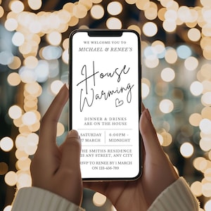 House Warming Invitation, Minimal House Warming Invite, Digital Mobile Invitation, Simple Modern House Warming Invite, Phone Invite