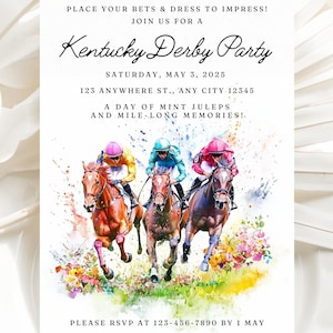 Kentucky Derby Party Invitation | Talk Derby to Me | Kentucky Derby Party | Derby Invitation | Derby Day Party Invite | Editable Template