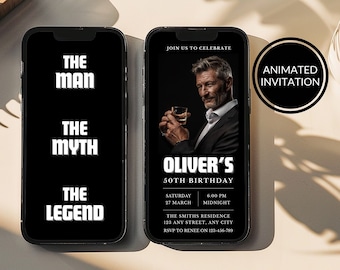 The Man The Myth The Legend Invitation | Men 50th Birthday Invitation | Birthday Invitation Card 50 years | 50th Birthday Invitation Man