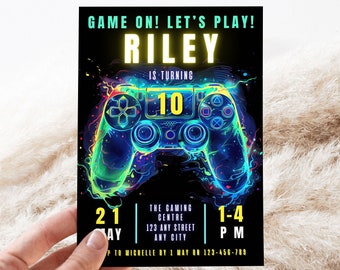 Video Game Birthday Invitation | Instant Access Editable Template | Video Game Printable | Gamer Birthday Party | Gamer Party Invitation