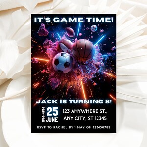 Sports Invitation | Sport Birthday Party | Basketball Invitation | Instant Download | Birthday Party Invitation | Digital Invitation