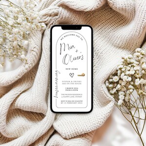Minimal House Warming Invitation, House Warming Invite, Digital Mobile Invitation Download, Simple Modern House Warming Invite, Phone Invite image 3