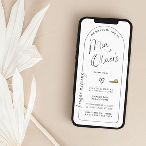 Minimal House Warming Invitation, House Warming Invite, Digital Mobile Invitation Download, Simple Modern House Warming Invite, Phone Invite image 5