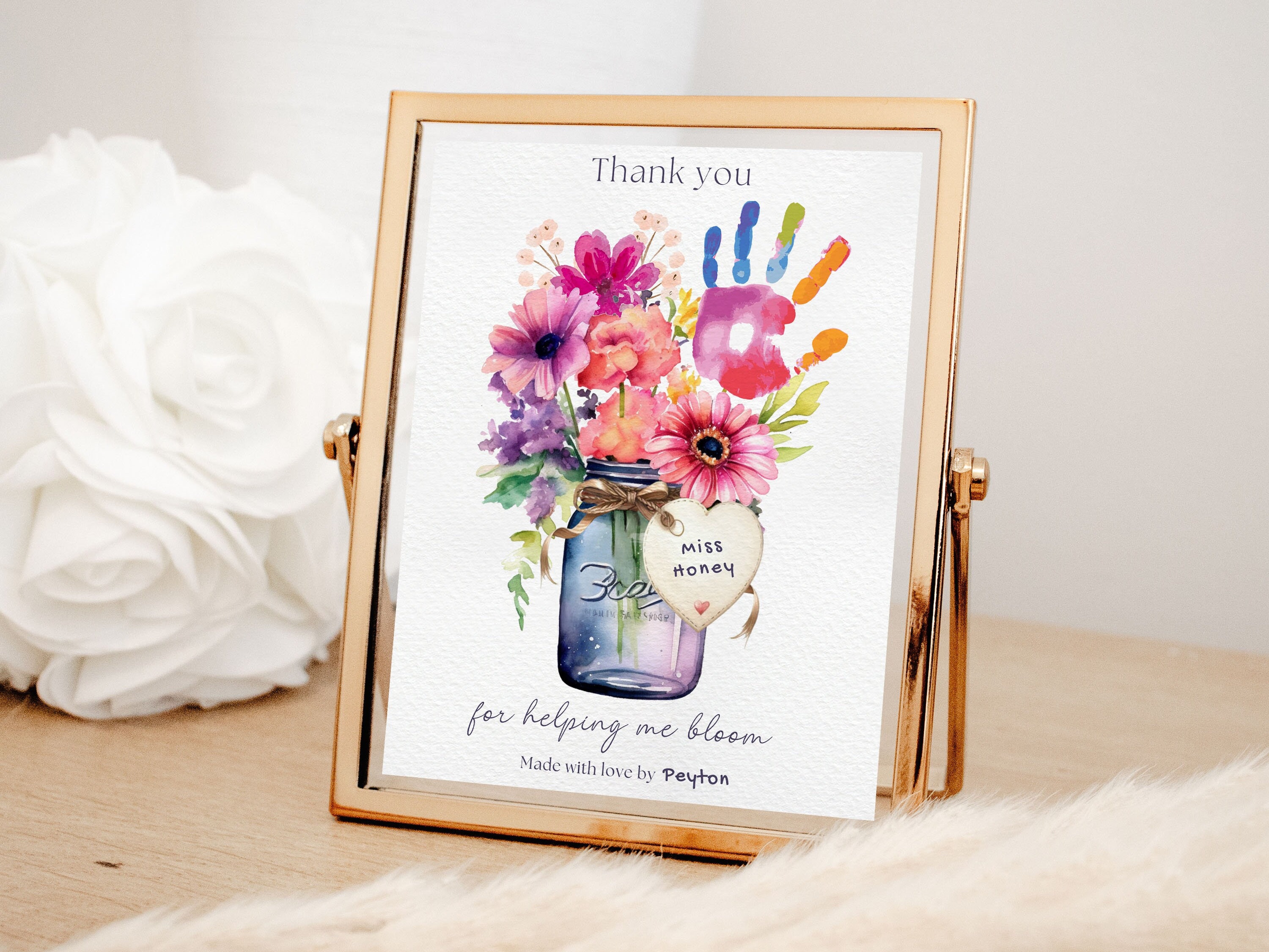 Teacher Appreciation Gift Handprint Art Instant Download | Printable ...