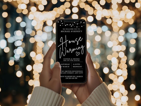 House Warming Invitation | Housewarming Invite | Minimal House Warming Invite | Digital House Warming Invitation | Phone Invite | Editable