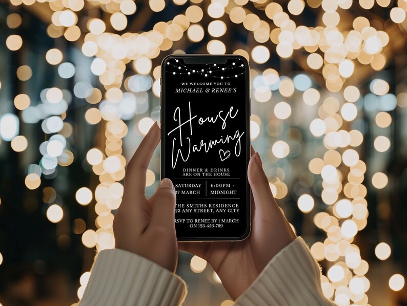 House Warming Invitation, Minimal House Warming Invite, Digital Mobile Invitation Download, Simple Modern House Warming Invite, Phone Invite