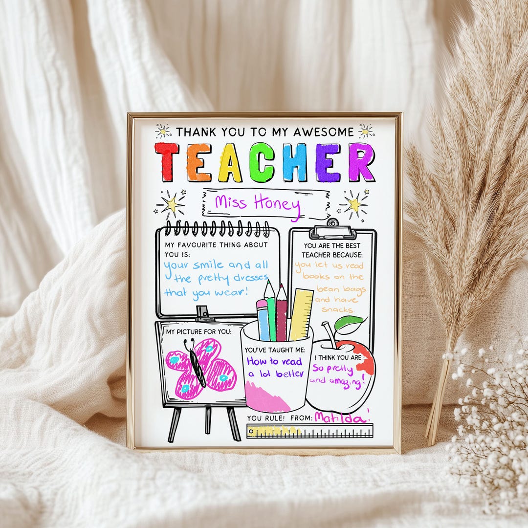 All About My Teacher Coloring Page | Teacher Appreciation Gift From ...