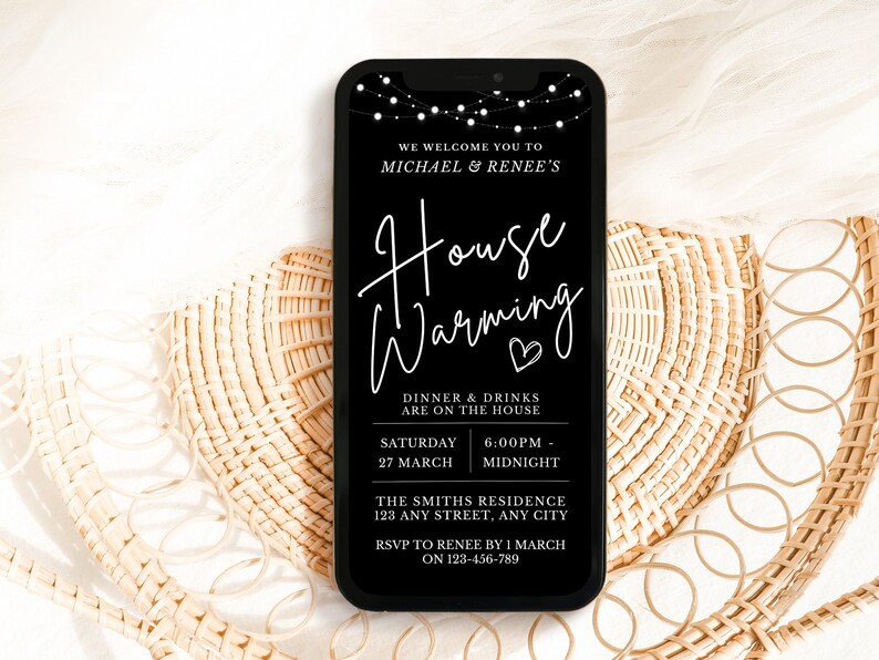 House Warming Invitation | Housewarming Invite | Minimal House Warming Invite | Digital House Warming Invitation | Phone Invite | Editable image 3