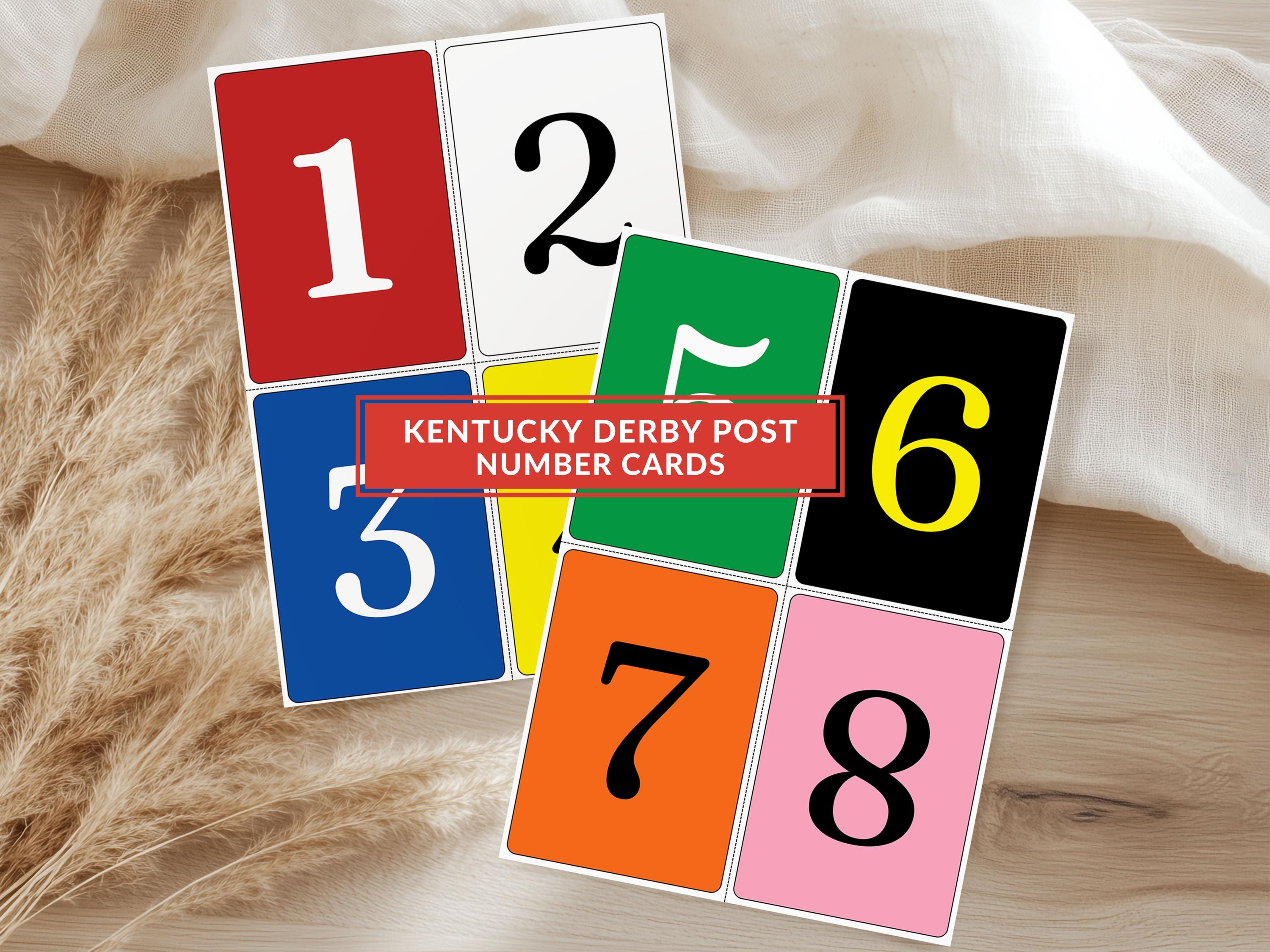 Kentucky Derby Post Number Cards | Post Position Sweepstakes Game ...
