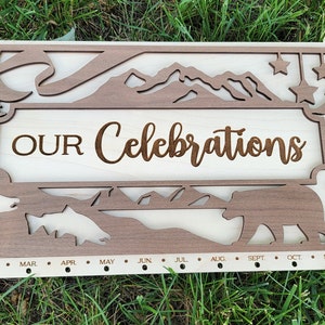 Nature Family Celebration and Birthday Calendar, Family Celebration Sign