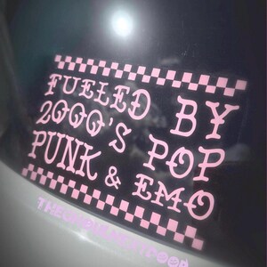 Fueled By 2000s Pop Punk & Emo Vinyl Decal