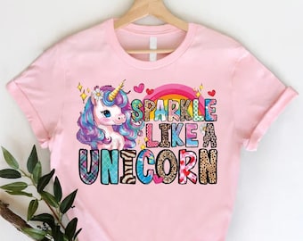 Unicorn Kids Shirt: Sparkle Rainbow Birthday Gift