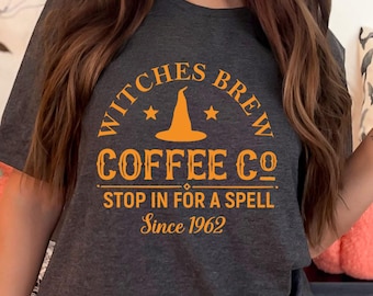 Witches Brew Coffee Co Halloween Shirt, Witchy Coffee Lover Tee