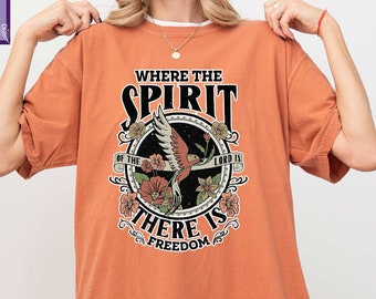 Womens Christian Comfort Colors Shirt, Boho Floral Religious Tee