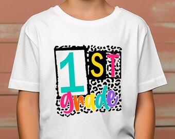 Leopard 1st Grade Teacher Shirt: Back To School Gift