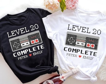 Couples 20th Anniversary Gamer Shirts: Custom Level 20 Tee