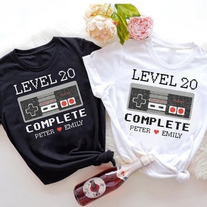 Couples 20th Anniversary Gamer Shirts: Custom Level 20 Tee